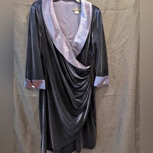 Jessica Howard Navy Blue Velvet Dress